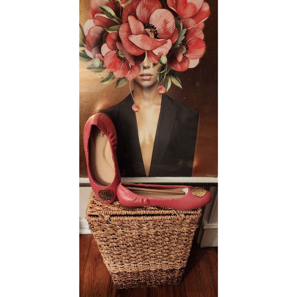 Clarks women's loreleigh ave dusty rose leather comfort ballet flat size 9.5 $78